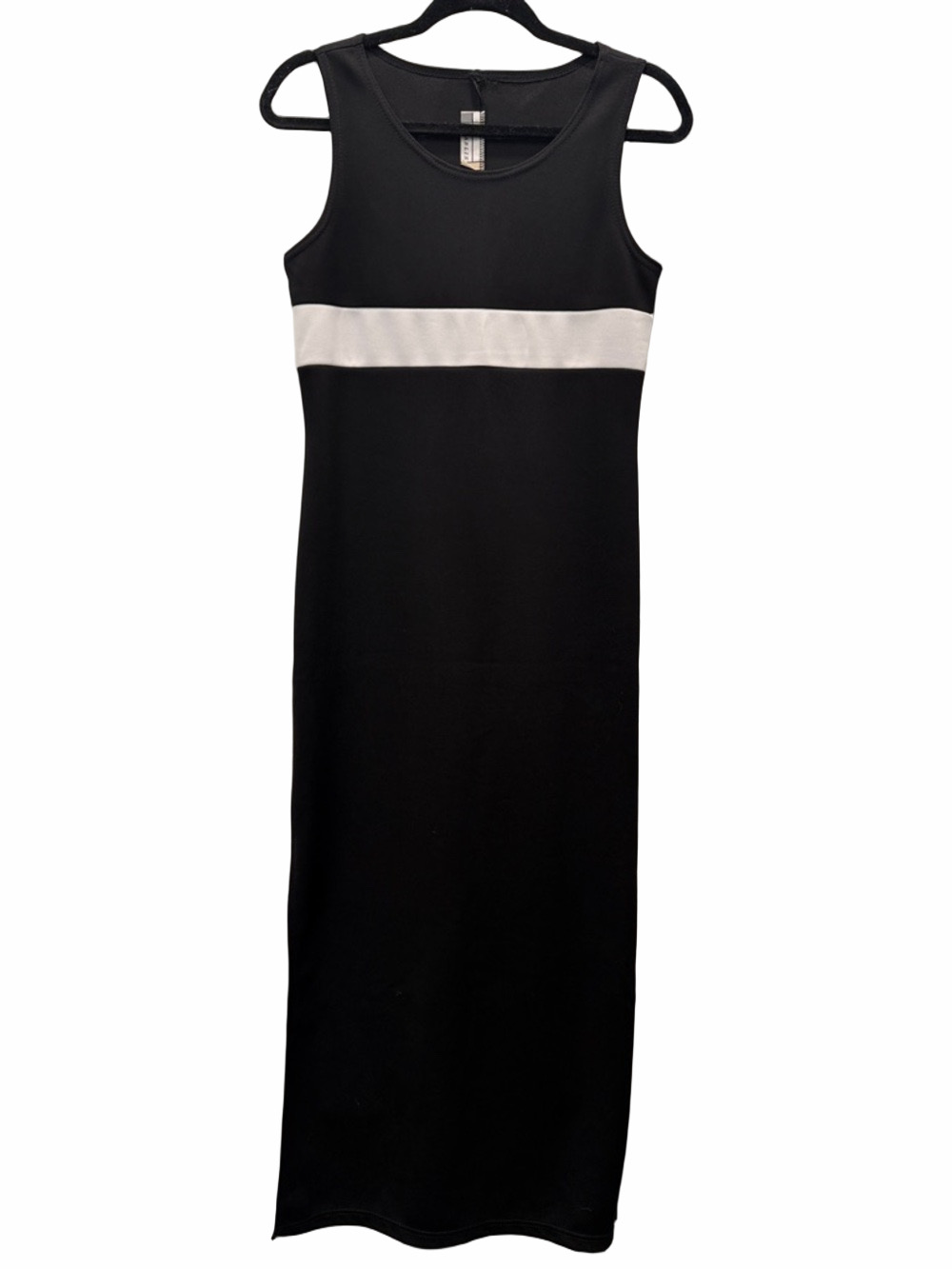 Vintage 90s Black and White Maxi Sleeveless Dress